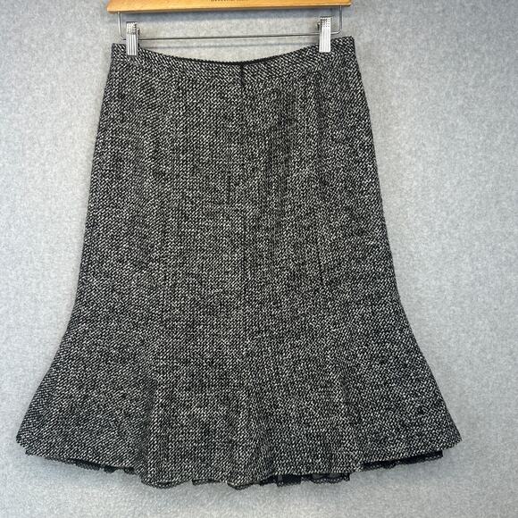 Neiman Marcus Exclusive Skirt Womens Size 6 Black White Tweed Lace Fit & Flare - Picture 2 of 12